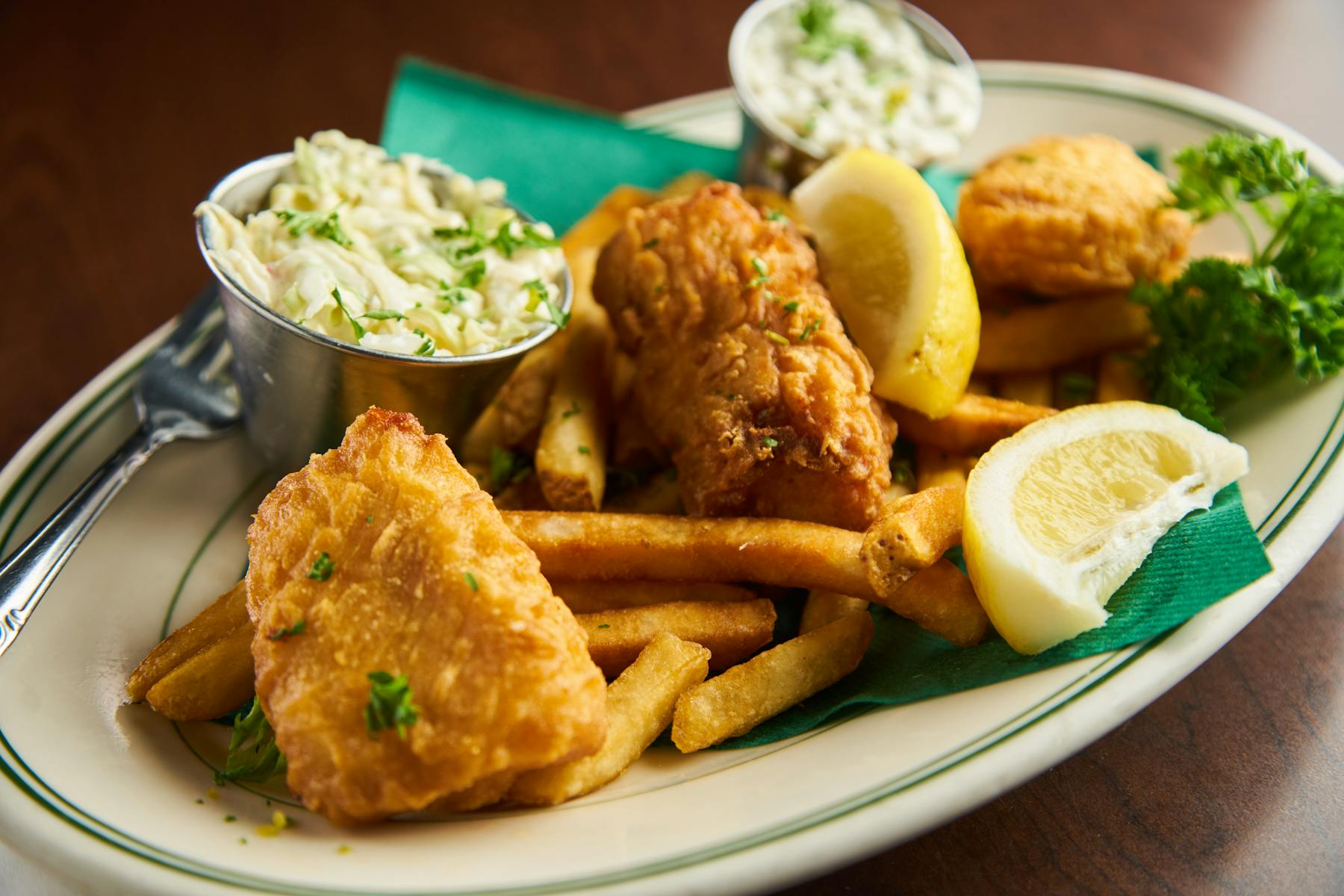 a plate of food on a table